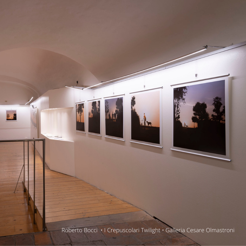 Roberto Bocci photo exhibit inside art gallery hallway