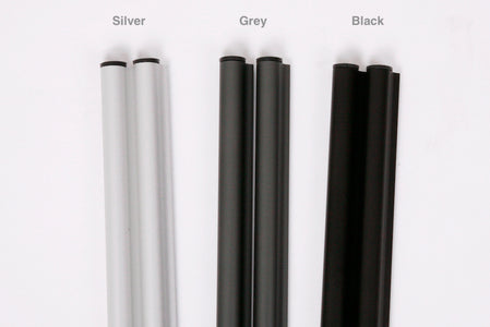 Silver, Grey and Black Posterhangers side by side